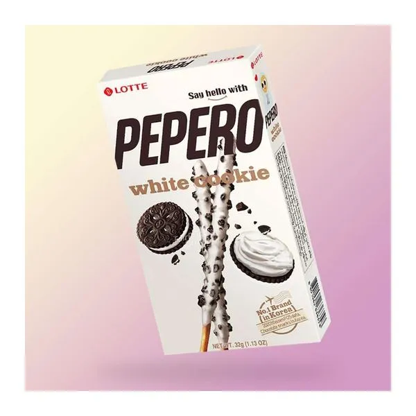 Pepero White Cookie fehércsokis kekszes ropi 32 g-os csomagolásban