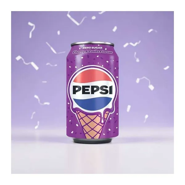 Pepsi Cherry Vanilla Zero Sugar cukormentes cseresznyés-vaníliás üdítő 330 ml-es dobozban