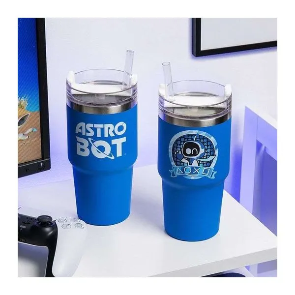 PlayStation Astro Bot kék, szigetelt rozsdamentes acél utazó bögre 600 ml