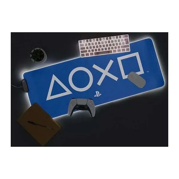 PlayStation Light Up Desk Mat XL világító, vízálló gaming egérpad 30 x 80 cm