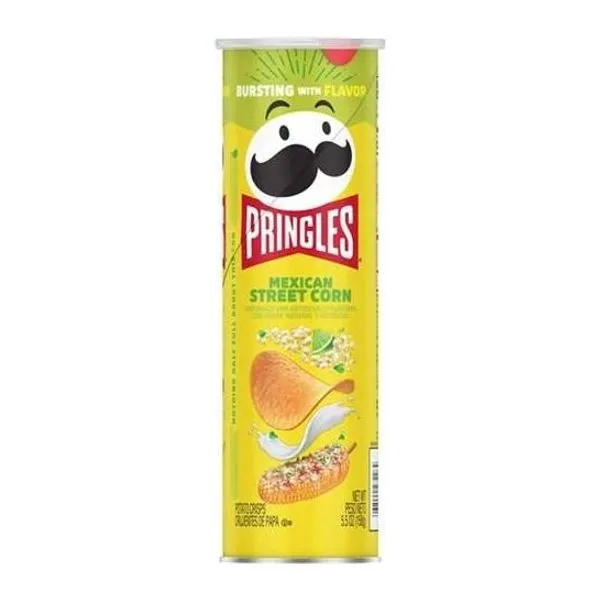 Pringles Elote Mexican Street Corn zöldcitromos-chilis sajtos kukorica ízű chips 158g