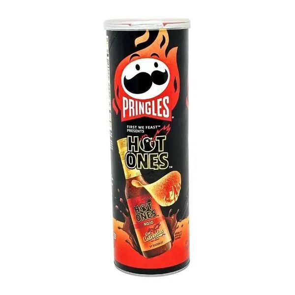 Pringles Hot Ones Los Calientes Rojo csípős burgonyachips 156 g-os dobozban