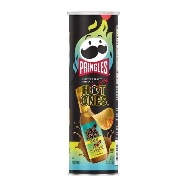 Pringles Hot Ones Los Calientes Verde fűszeres burgonyachips 156 g-os dobozban