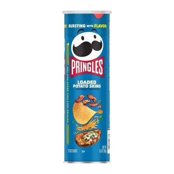 Pringles Loaded Potato Skins ízű chips 158 g-os csőben