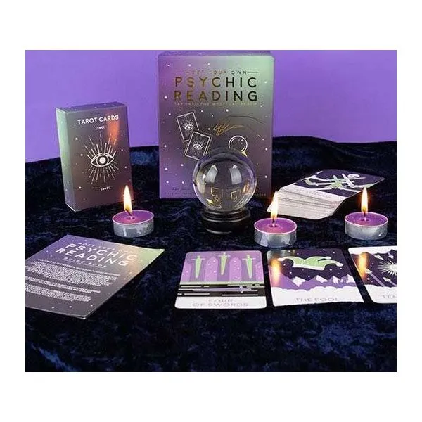 Psychic Reading tarot jóskártya szett kristálygömbbel és gyertyákkal