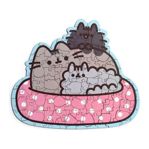 Pusheen macska formázott fa puzzle 130 darabos kirakó