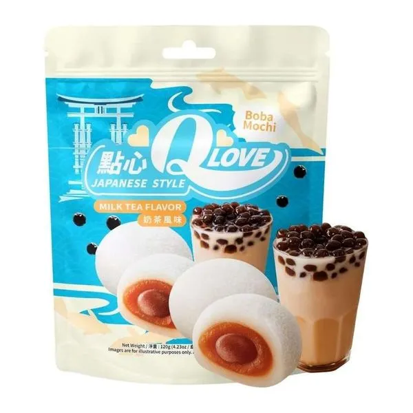 QLove Boba Milk Tea tejtea ízű mochi 120 g-os csomagban