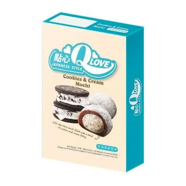 QLove Cookies and Cream Deluxe mochi 180 g-os csomagban