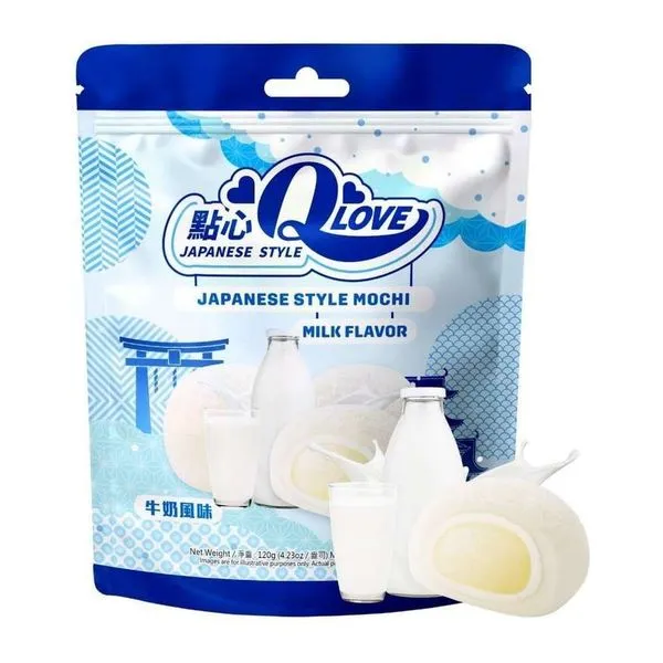 QLove Milk Traditional tejes ízű mochi 120 g-os csomagban
