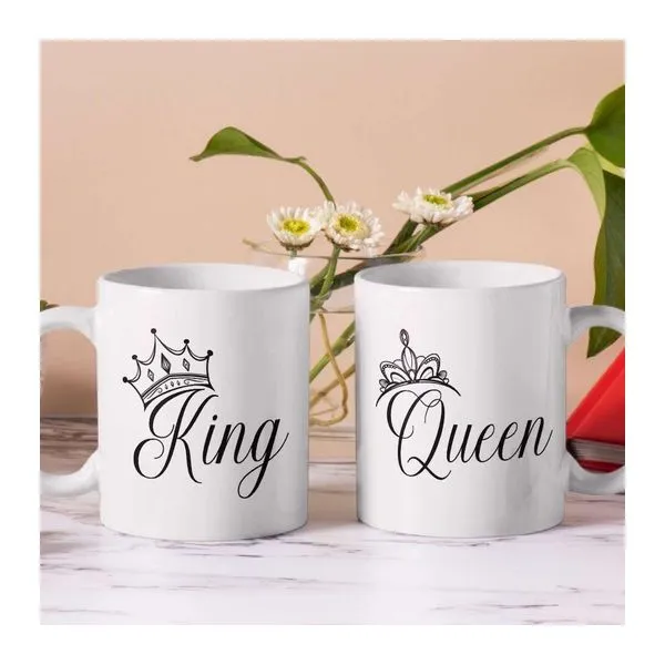 Queen és King koronás páros kerámia bögre