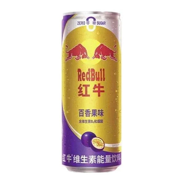 Red Bull Passion Fruit Zero Sugar maracuja ízű energiaital 325 ml-es dobozban