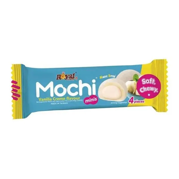 Royal Family Mochi Mini Vanilla Creme vaníliakrém ízű mini mochi, 40 g