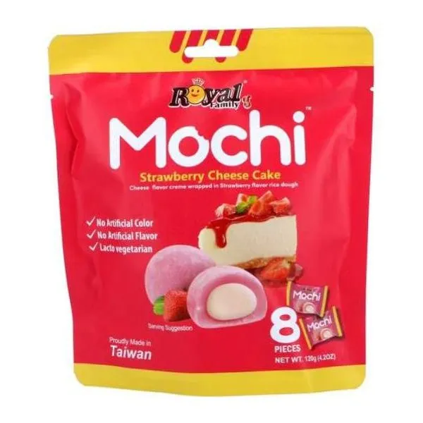 Royal Family Mochi Strawberry Cheesecake epres sajttorta ízű mochi 120 g-os csomagban