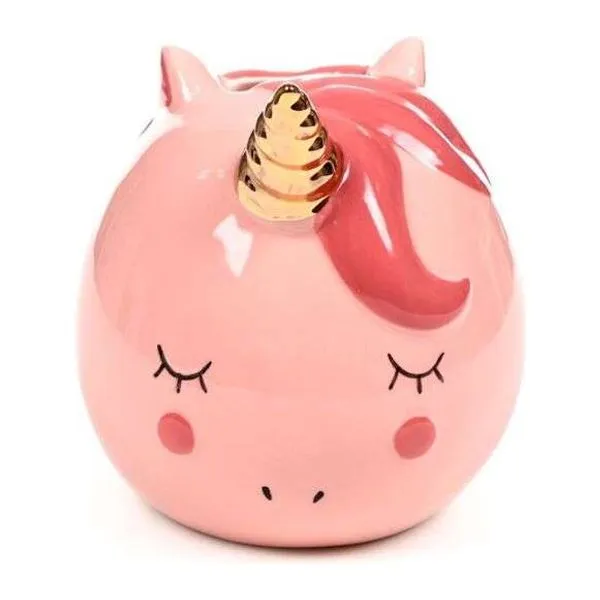 Rózsaszín unikornis formájú kerámia persely