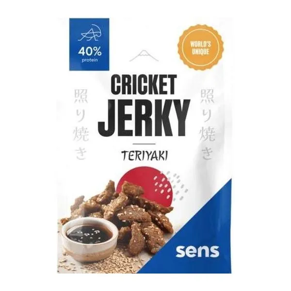 Sens Cricket Jerky Teriyaki ízű tücsök snack 25 g-os kiszerelésben