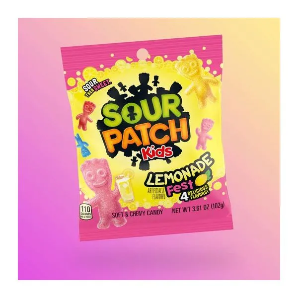 Sour Patch Kids Lemonade Fest vegyes gyümölcsös savanyú gumicukor 102 g-os zacskóban