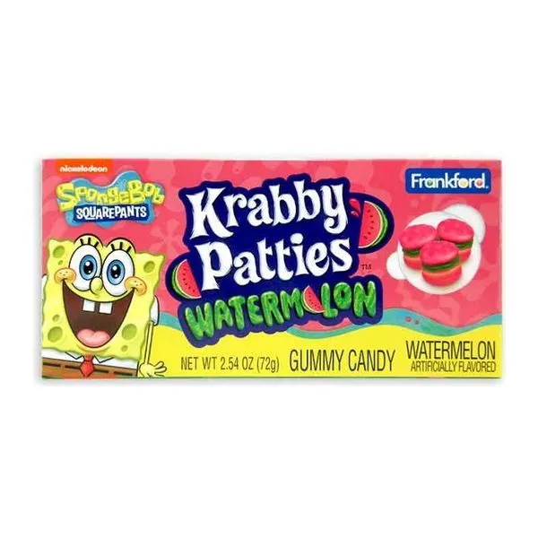 SpongeBob Krabby Patties görögdinnyés burger formájú gumicukor 72 g-os csomagolásban