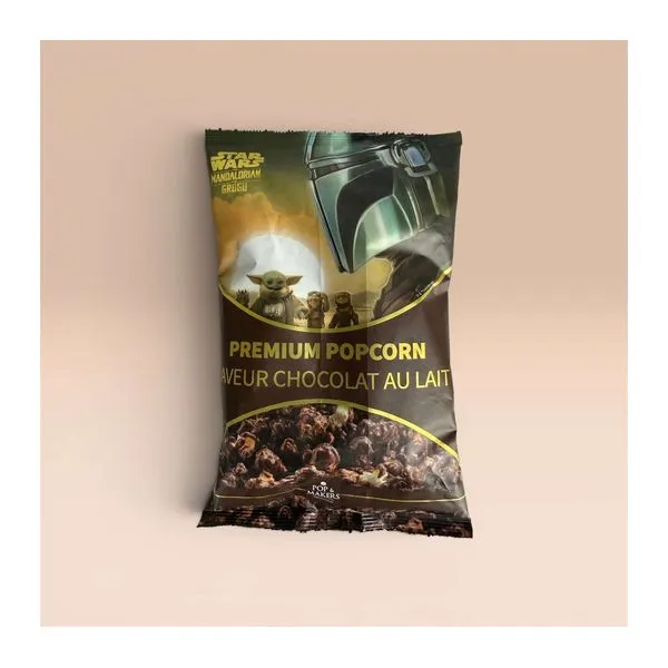 Star Wars Mandalorian tejcsokoládéval bevont popcorn 100 g-os csomagolásban