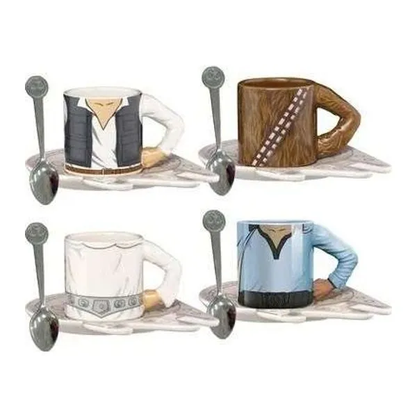 Star Wars Rebel espresso csésze szett négy kerámia csészével, alátéttel és kanállal
