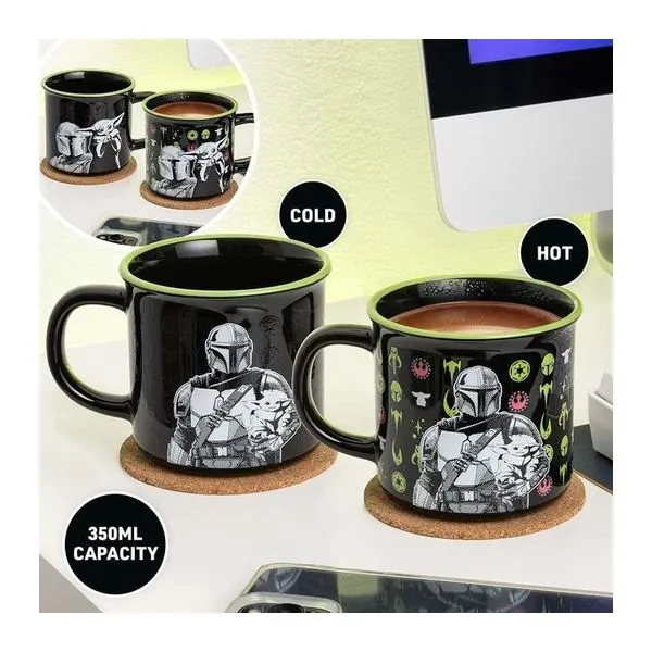 Star Wars The Mandalorian and Grogu hőre változó bögre