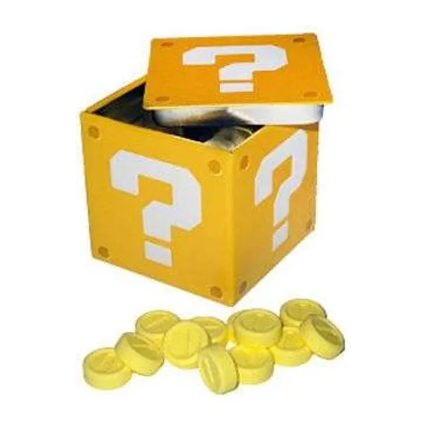 Super Mario Coin Block érme alakú cukorkák 32 g-os kiszerelésben