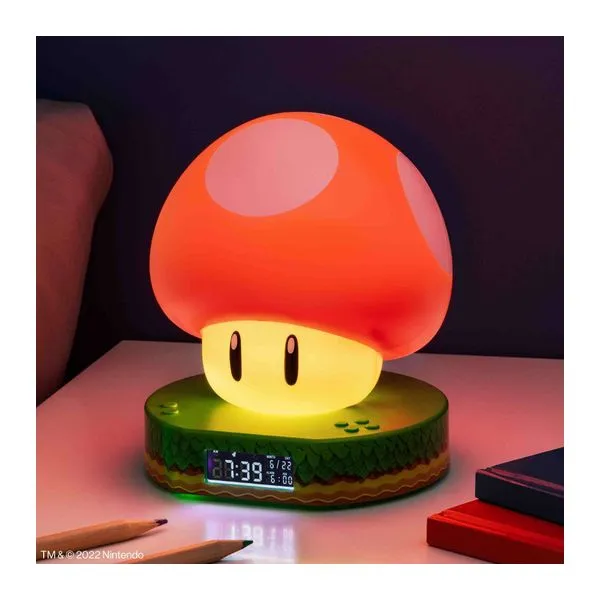 Super Mario gomba alakú digitális ébresztőóra