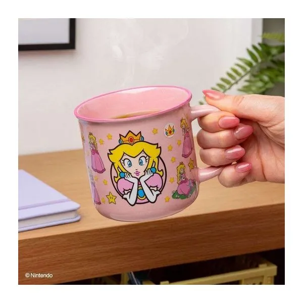 Super Mario Princess Peach rózsaszín hőre változó kerámia bögre 350 ml