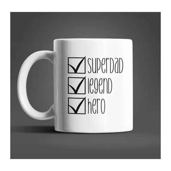 Superdad feliratú fehér kerámia bögre