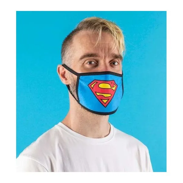 Két darab Superman logós pamut arcmaszk zárt csomagolásban