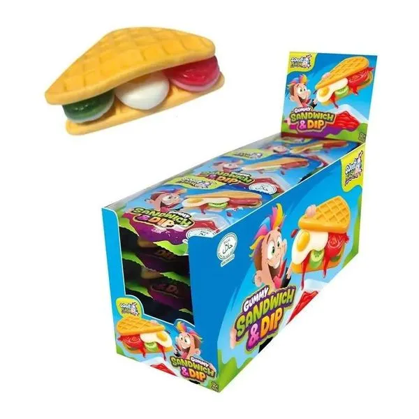 Sweet Flash Gummy Sandwich and Dip szendvics formájú gumicukor 42 g-os kiszerelésben