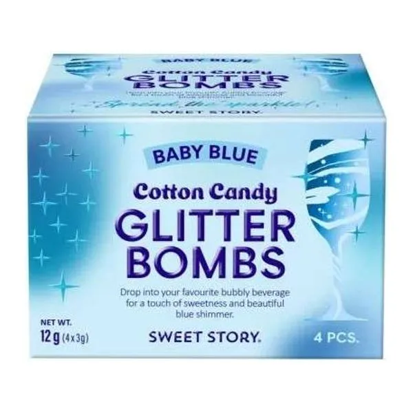 Sweet Story Glitter Bomb babakék csillámos vattacukor bombák dobozban