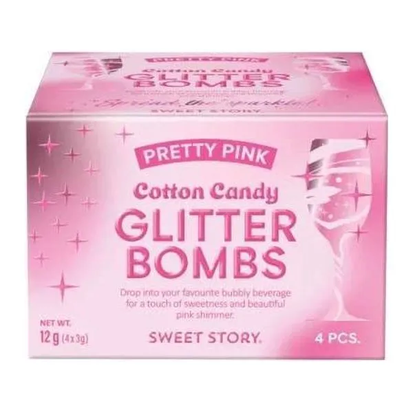 Sweet Story Glitter Bomb rózsaszín csillámos vattacukor bombák dobozban