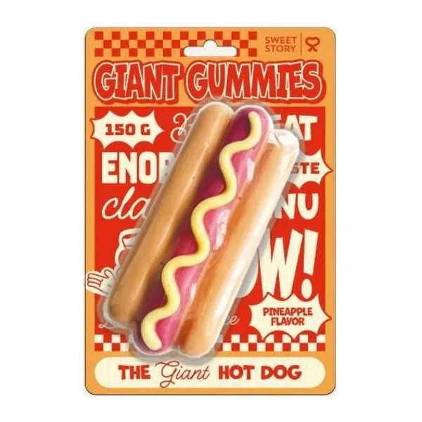 Sweet Story Óriás Hotdog formájú ananász ízű gumicukor 150 g