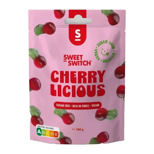 Sweet-Switch Cherry Licious cseresznye alakú cukormentes gumicukor 100 g