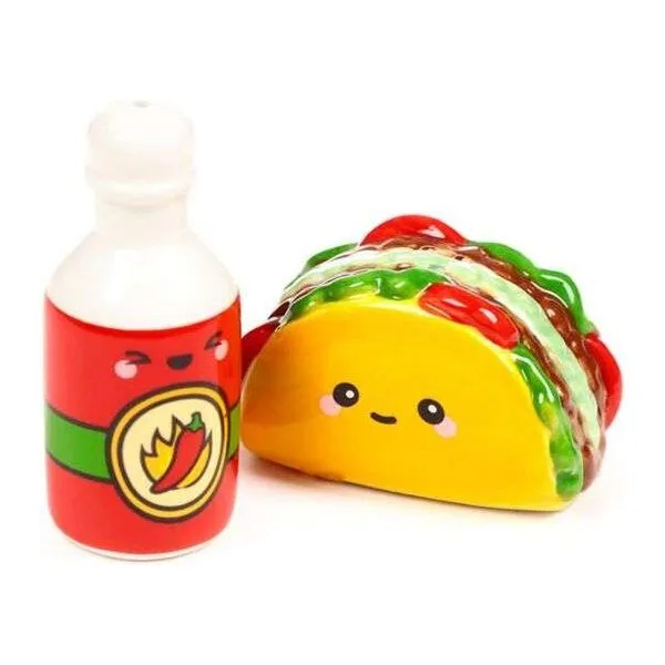 Taco formájú kerámia só- és borsszóró szett
