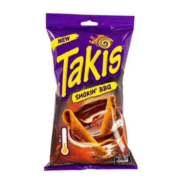 Takis Smokin' BBQ füstös barbecue ízű tortilla chips 100 g-os zacskóban