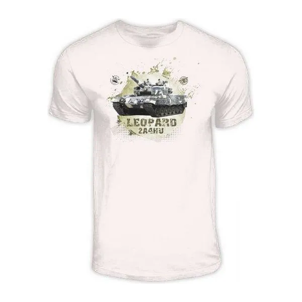 Fehér Tankfan Leopard harckocsis férfi póló 2XL méretben