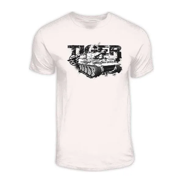 Tankfan Tiger mintás fehér férfi póló 2XL méretben