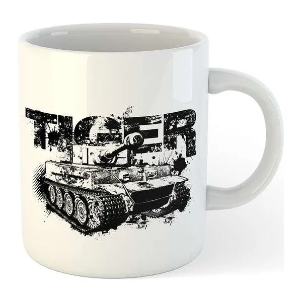 Tankfan kerámia bögre Tiger harckocsi mintával