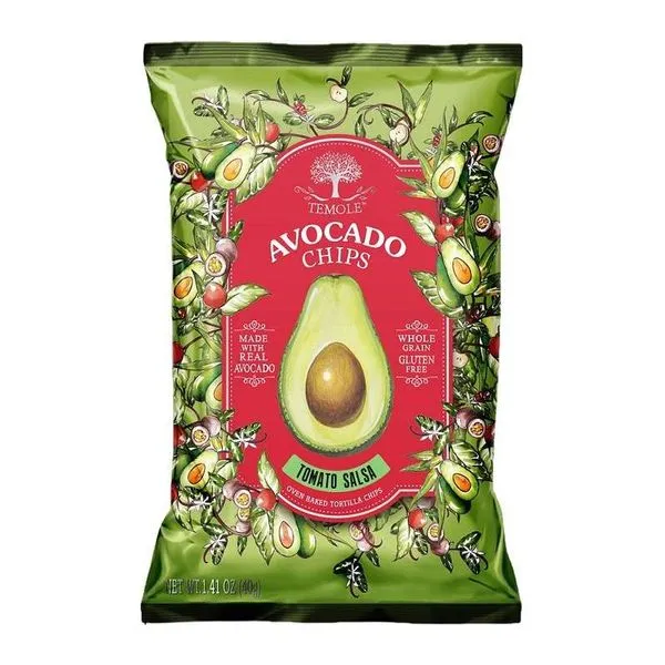 TEMOLE Avocado Chips Tomato Salsa avokádós paradicsomos salsa ízű chips 40 g