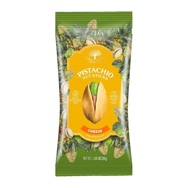 TEMOLE Pistachio Nut Sticks sajt ízű pisztáciás rudacskák 30 g-os csomagban