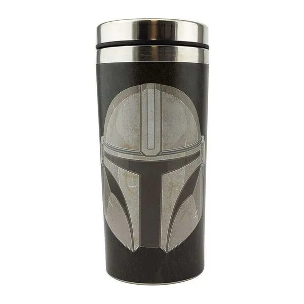 The Mandalorian fekete-szürke termosz utazó bögre, 0,45 literes
