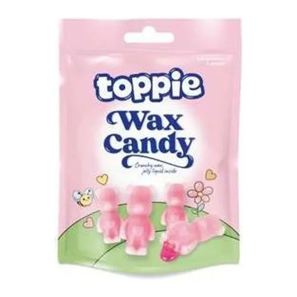 Toppie Wax Candy Bear Strawberry eper ízű viaszkapszulás cukorka 40 g