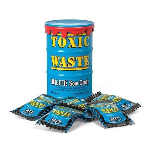 Toxic Waste Blue Drum kék dobozos savanyú cukorkák 42 g