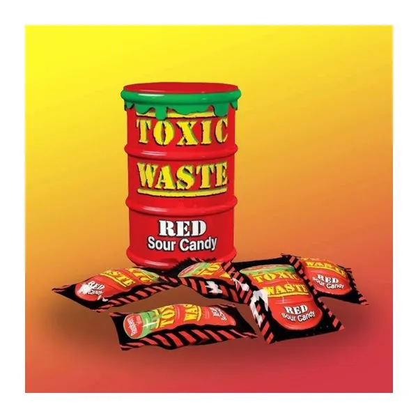 Piros Toxic Waste Red Drum savanyú cukorkás doboz 42 g