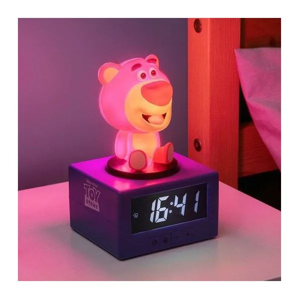 Toy Story Lotso figurás ébresztőóra éjszakai fénnyel
