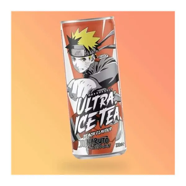 Ultra Pop Naruto Shippuden őszibarack ízű jeges tea 330 ml-es dobozban