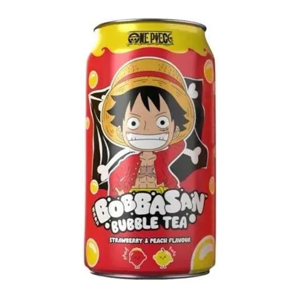 UltraPop Bobbasan One Piece Luffy eper és őszibarack ízű bubble tea 320 ml