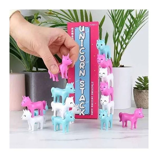 Unicorn Stack unikornisos toronyépítő társasjáték műanyag unikornisokkal