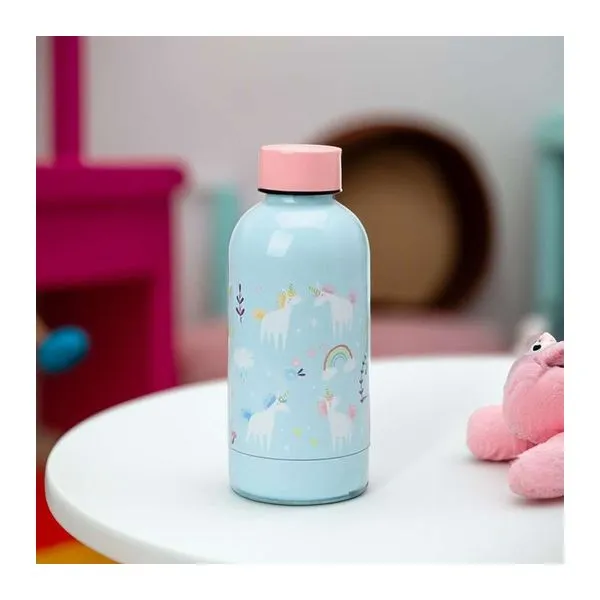Unikornisos duplafalú thermo kulacs rozsdamentes acélból, 350 ml